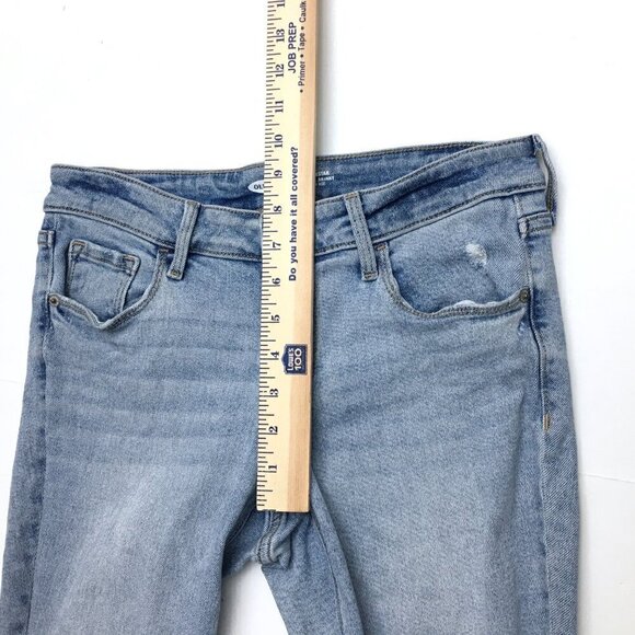 Old Navy Women's Jeans Rockstar Super Skinny Low Rise Button Fly Distressed 4 - Picture 6 of 8